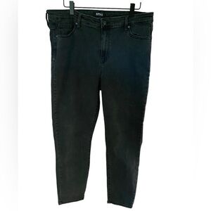 Buffalo Jeans Women's 14/34 Black Dark Wash High Rise Mollie Skinny Jeans